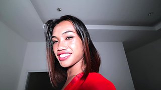 Teen femboy from Laos fucked in her tight hairy ass on video