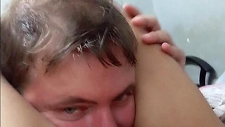 Grandpa daddy licking & sucking on smallest 18 year old petite pussy tastes like honey, put legs on shoulders & fuck her