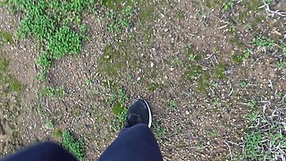Horny Stepson Begged Me to Cum in My Hairy Pussy Outdoors in a Park