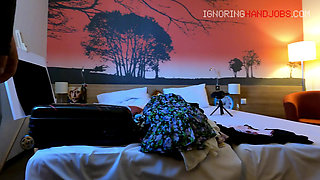 Huge tits big ass hot and horny latina teases in mini skirt panties and no panties in a hotel room