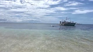 Petite Asian Teen Relaxes Her Tight Anus in Ocean Before Hot Kitchen Table Anal Sex