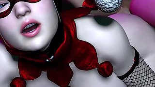 Halloween. Harley Quinn Fucks Big Cock in Anal.