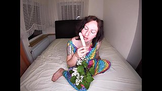 Hot Wife Found a Dildo in a Flower Bouquet