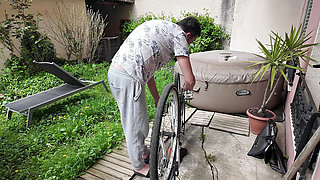 I fix Rea's bike and we fuck on the stairs of the building