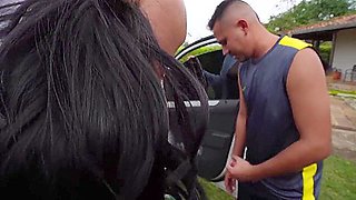 Two Hot Car Washers Wash His Car And End Up Fucking Him In A Dirty