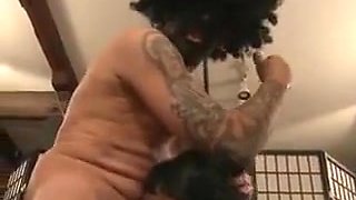 Big Titty Black Ghetto Slut Gaging On Dick During Face Fuck