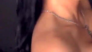 Hot Asian babe kneels down and does more blowjob with huge cock from gloryhole