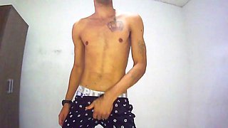 Boy twink jerking off and cumming on webcam