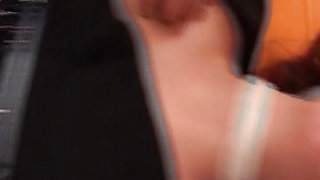 Redhead German doll fucked by two older dudes after nasty solo action