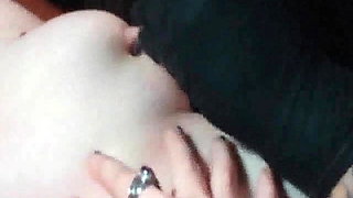 Iam Pierced  goth babe getting nipples pierced