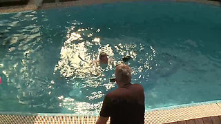 Group of guys attends pool party with hot girls and gets naked