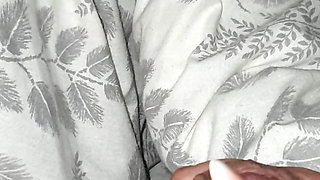 Step mom handjob on step son dick in bed