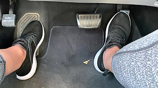 Pedal Pumping in Tennis Shoes by Ivys Feet