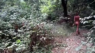 Homemade Brunette Amateur Sucks Massive Cock Outdoor in the Woods