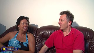 50 Year Old German Grandma Petra Is Getting Fucked By Two Men In This Amateur Mature Threesome