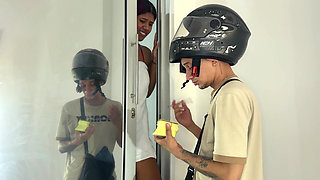 I'll Pay You if You Me Without a Condom. Tamil Indian Pays Debt to White Guy with a Good Fuck Without a Condom and Cumshot Insid