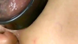 Blonde and sexy young whore makes her friend masturbate with sex toys without inserting his cock