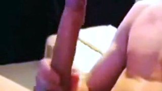 Skinny Twink Strokes His Big Cock Solo