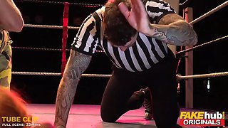 FAKEhub Originals Teen Machine Vs Bulldozer in wild and crazy wrestling