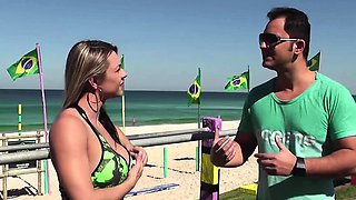Mexicana blowjob with her big boobs