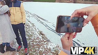 Met An Innocent Couple By The Lake, Worked Hard On Showing The Girl What Wild Threesome Is