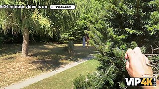 George Uhl pounds unfaithful teen wife in the bushes - POV blowjob