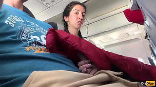 Katty West And Verified Amateurs - I Took My Dick Out Right On The Plane And The Stranger From The Next Seat Helped Me Cum In Two Minut