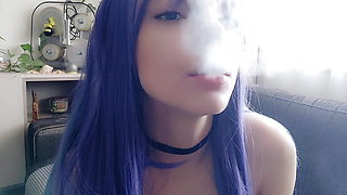 Yandere Ahegao Egirl smoking with her titties out again (ask me for full vid)