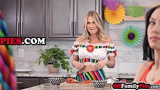 Raunchy and petite teenager fucks her stepdad