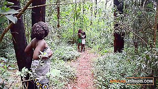 Black Ebony African teens 18+ Strolling Down The Jungle Run Into Big Tits Milf Hungry For Fresh Pussy To Lick And Eat