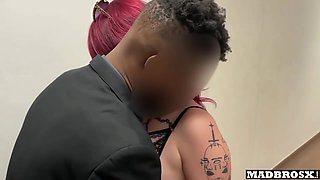 Inked Girl In French Goth Cheats On Her Boyfriend In A Corridor And Toilet For Concert Tickets !!!