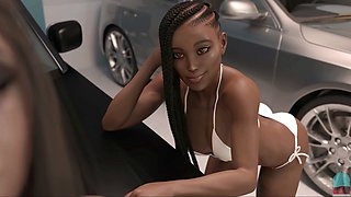 Busty toon babes in a wild visual novel adventure