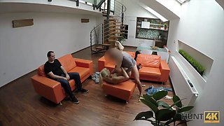 Hunt4k. boy nails hottie to train cuckold take care of her needs