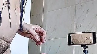 Hairy Brunette Pussy, Big Tits, Sensual Hairy Woman in the Kitchen