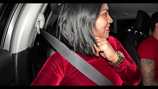 Cum-filled Ass in the Car! Wife Takes It Raw and Husband Fucks Her Cum-loaded Hole!