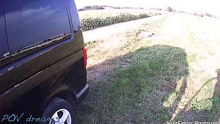 Streetfuck com nasty hitchhiker Little Caprice payed the ride with her snatch