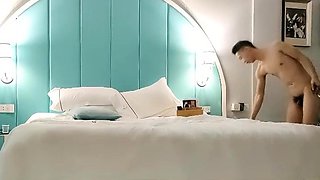 Cute amateur asian web cam girl playing with her toy