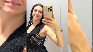 Tops Try on in a Locker Room, Big Boobs Flashing