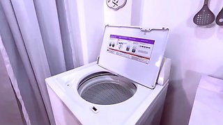 She needed to get her washing machine fixed and the guy helps her out