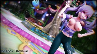 Animated waves of pleasure for Keqing in sensual MMD
