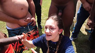 25 Men Bukkake - Little Louise