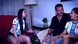 Veenus of and Venus y Marte Hook Up During the Soccer Match as Beauty Partners Blow Each Others Big C