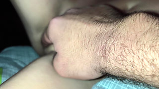 I help my stepsister! Tight pussy masturbation and tit massage