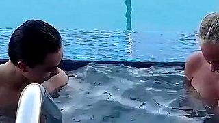 Nina Shows Her Cub Some Poolside Moves