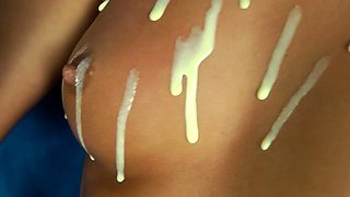 Blonde tight pussy babe solo toy fun in glamour masturbation