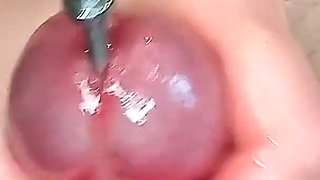 Blocking Sperm in a Pulsating Orgasmic Cock