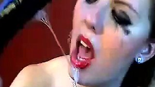 Big Dildo Blowjob by Aurelie on Webcam