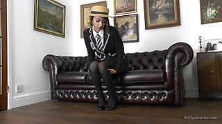 Lauren Plays with Her Uniform as She Strips