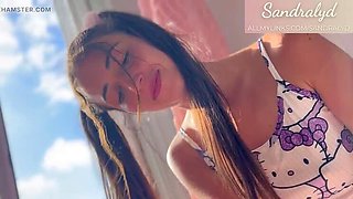 Spanish teen gets bored with Rubik's Cube and gives a slimy handjob in bedroom POV