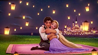 RAPUNZEL & FLYNN RIDER LANTERN TOWER PASSION - Romantic 3D Anime